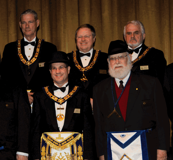 Neil Hanson WM with Grand Officers